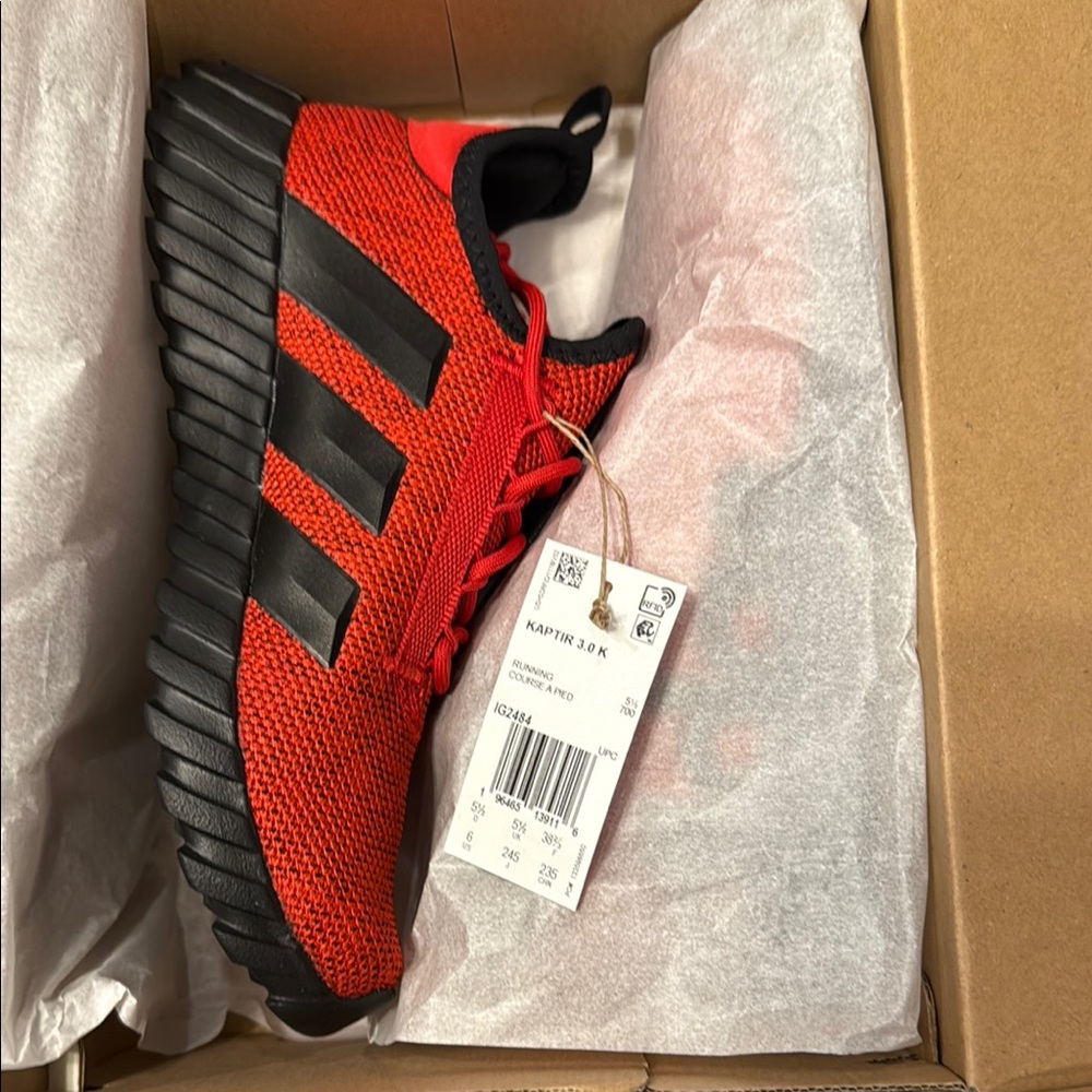 Adidas Red and Black Athletic Shoes